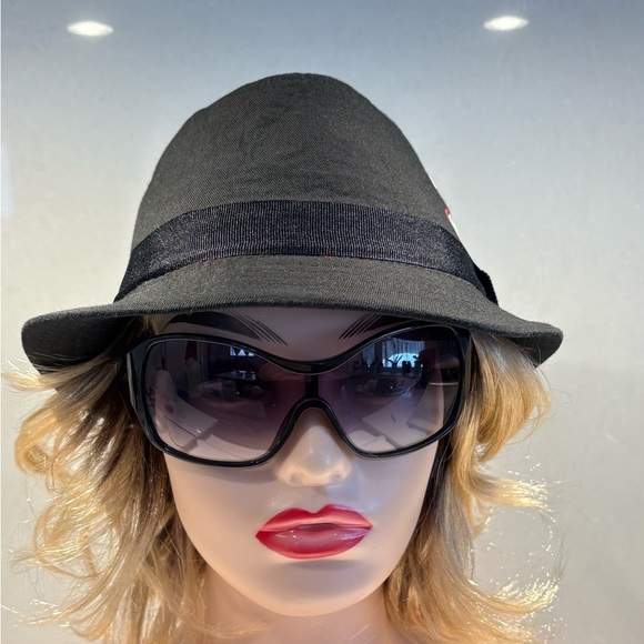 Goth Love Hurts Deeply Black Fedora Hat Unisex M/L - Picture 3 of 13